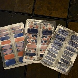 Lily & Fox Floral and Solid Nail Wraps Set. 3 Sets (Never Opened)